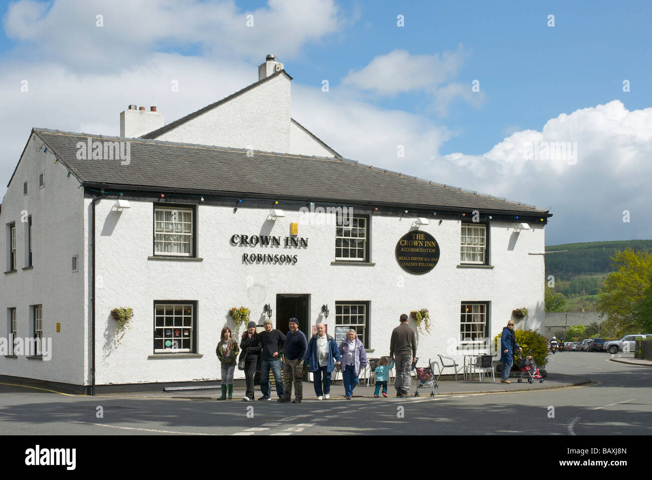 Crown Inn Coniston Lake District National Park Cumbria England Uk Stock Photo Alamy