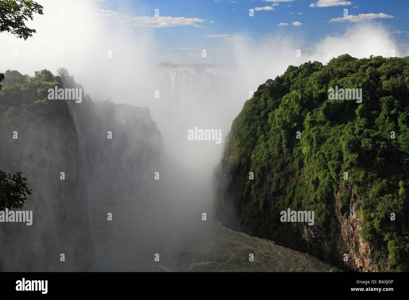 Victoria Falls from Zambia side Stock Photo
