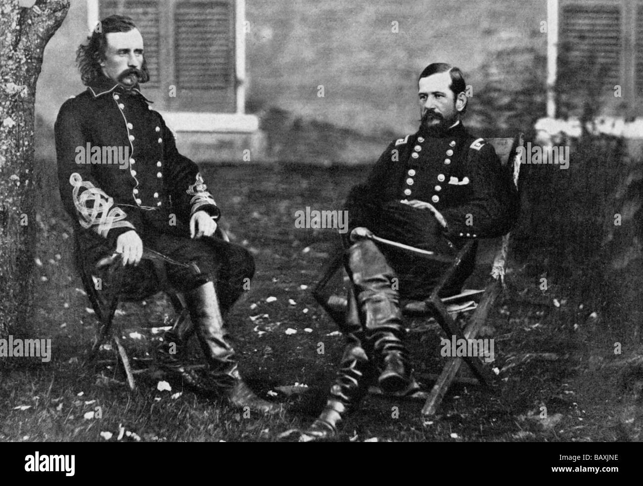 Major General Custer,General Pleasanton Stock Photo