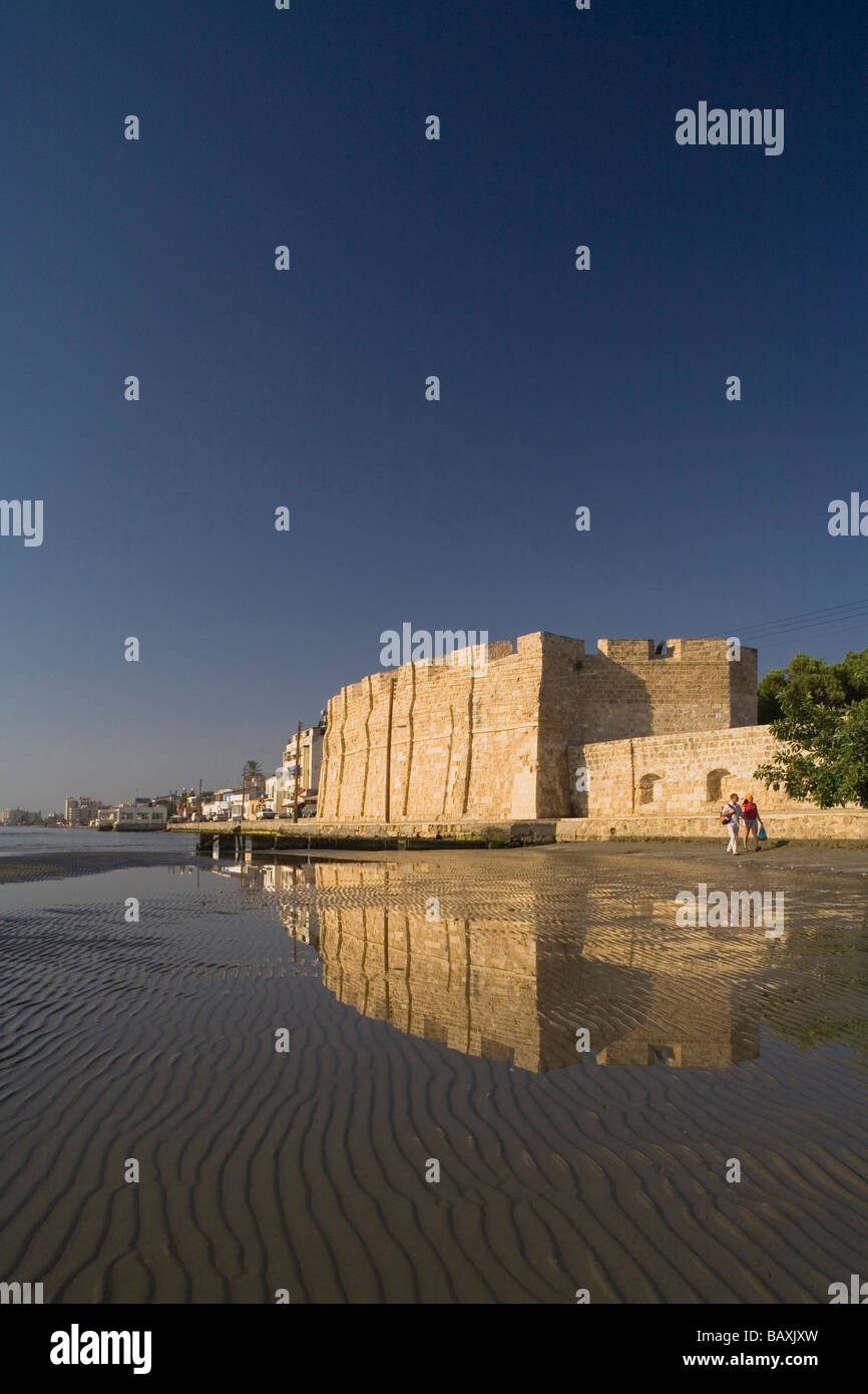 Larnaka Fort at low tide, Lokal Mediaeval Museum, Larnaka, South Cyprus, Cyprus Stock Photo