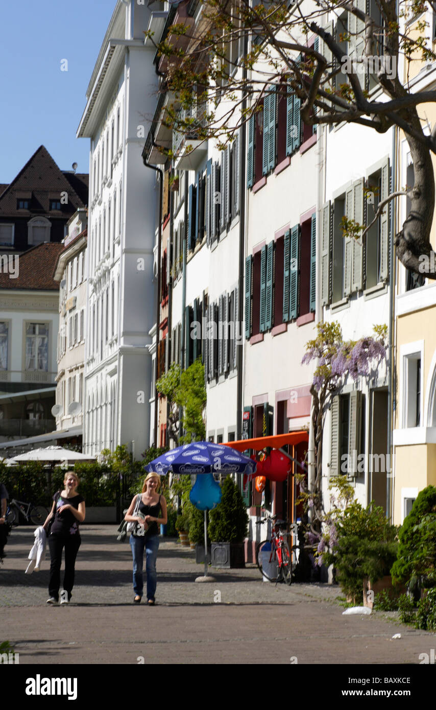 Two young women shopping in Riviera KleinBasel, Basel, Switzerland