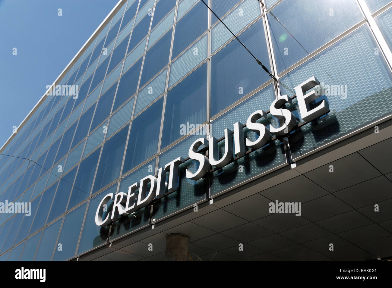 Bank, Credit Suisse, Basel, Switzerland Stock Photo