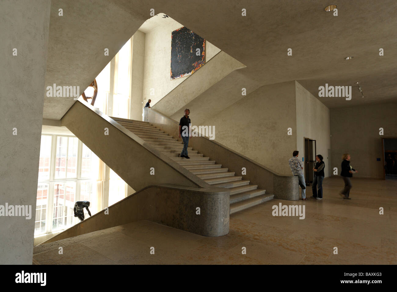 Staircase inside an Art Museum, Kunstmuseum Basel, Basel, Switzerland Stock Photo