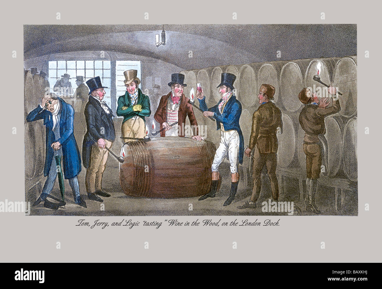 Tasting Wine in the Wood Stock Photo - Alamy