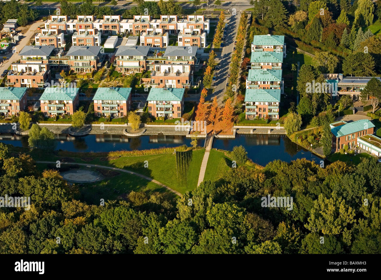Aerial View Of New Housing Settlement Seelhorster Garten Stock