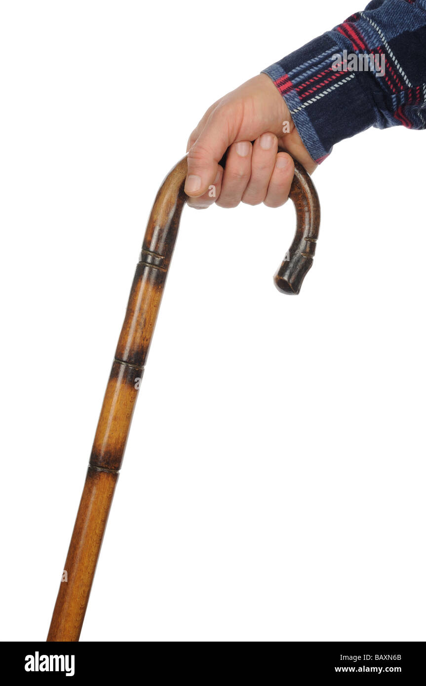 Hand with Cane Stock Photo Alamy
