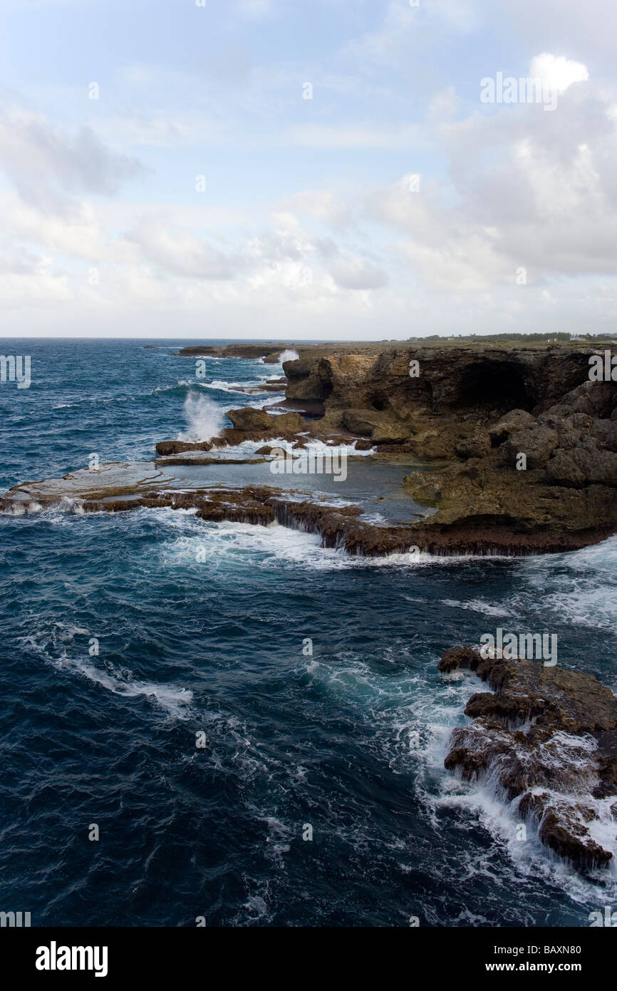 Coast line at North Point, Barbados, Caribbean Stock Photo
