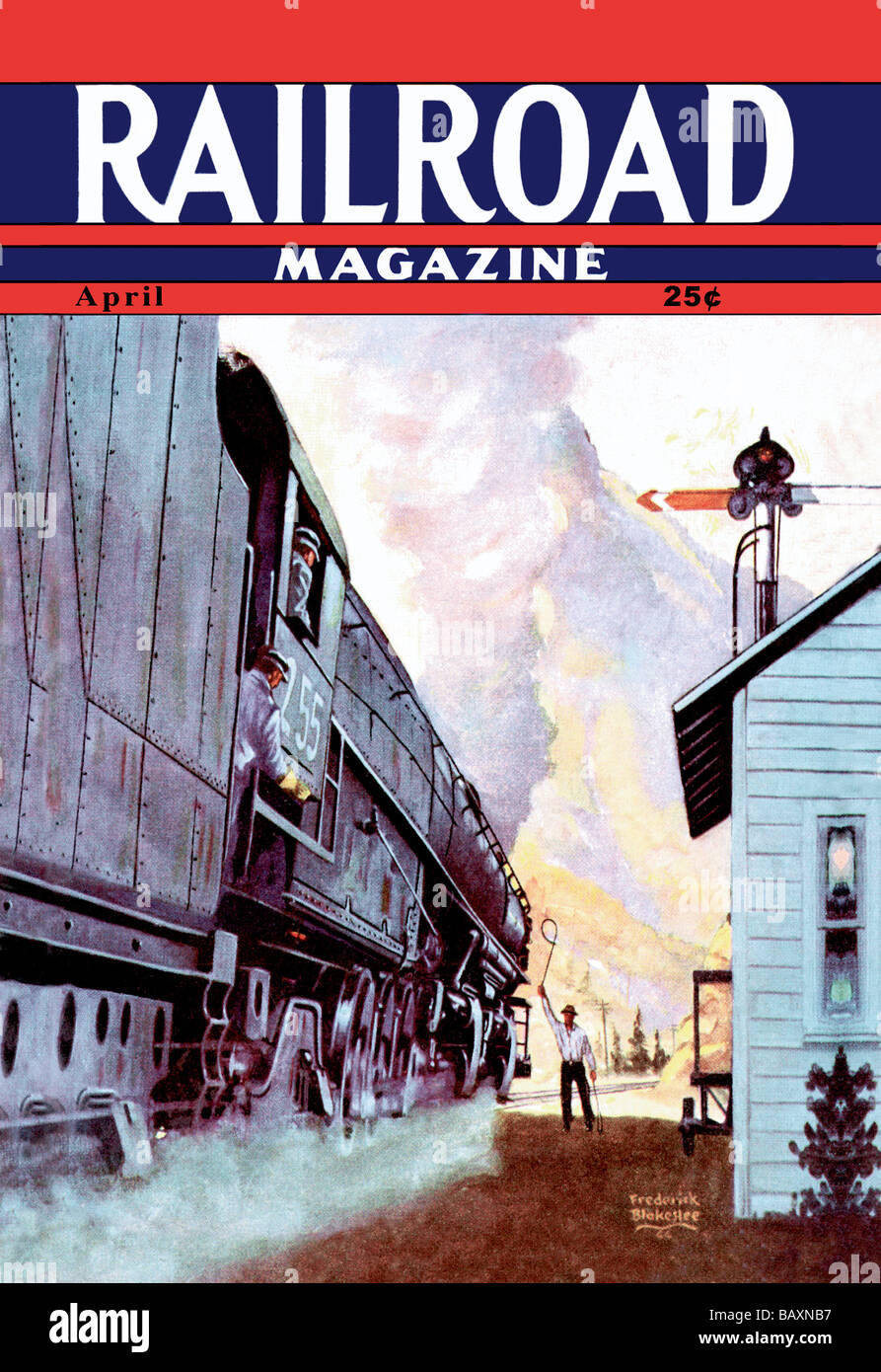 Railroad Magazine: Speeding Through the West,1944 Stock Photo