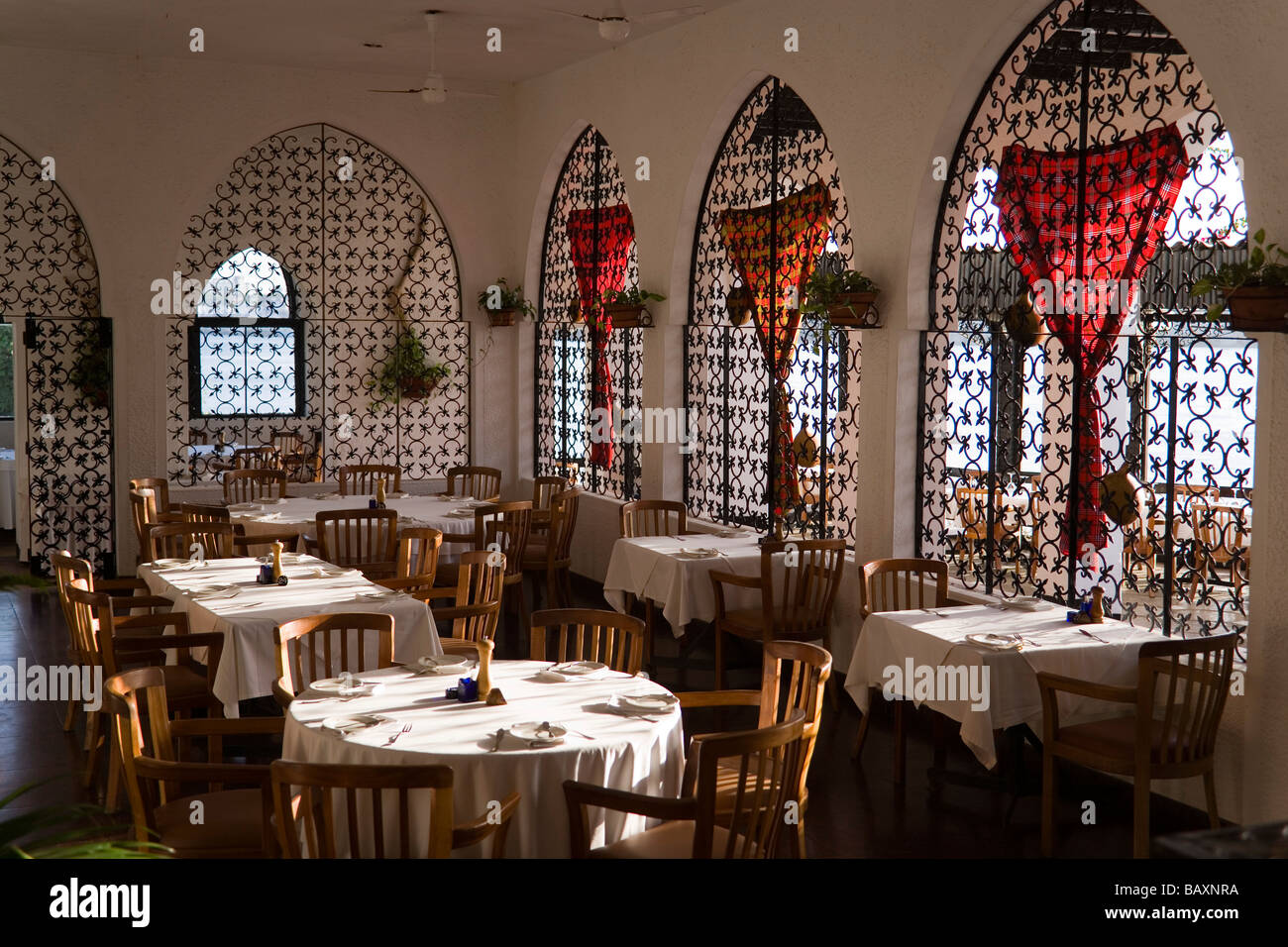 Inside the restaurant Tamarind, Mombasa, Kenya Stock Photo