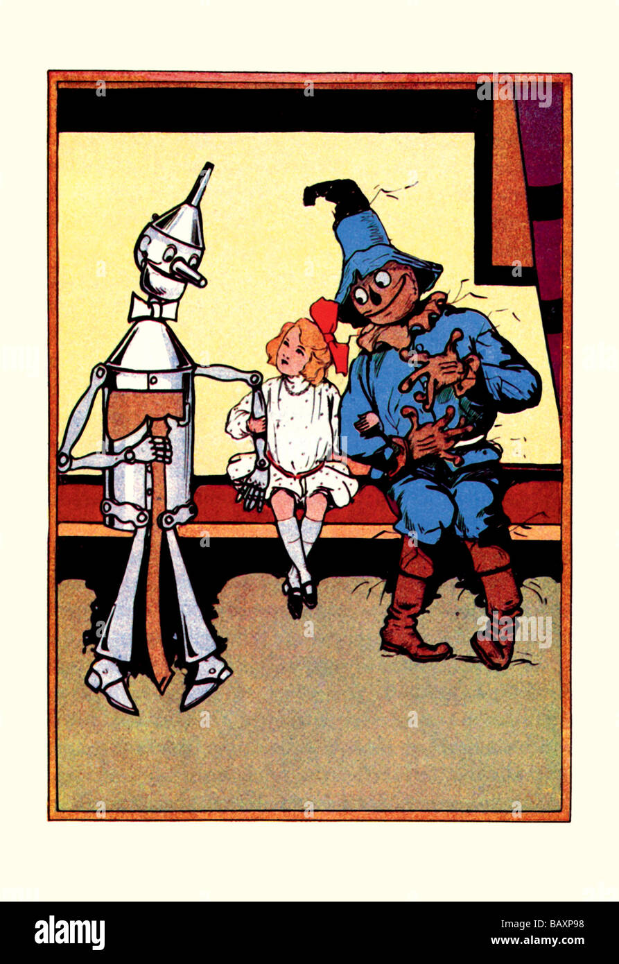 Tin Man,Dorothy and Scarecrow Stock Photo