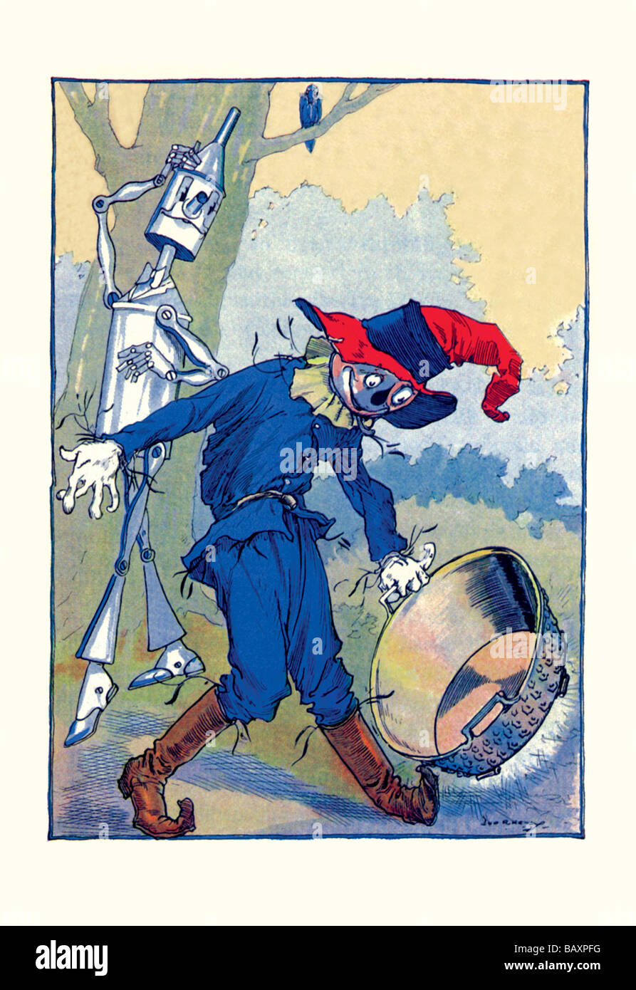 The Tin Man and Scarecrow Stock Photo