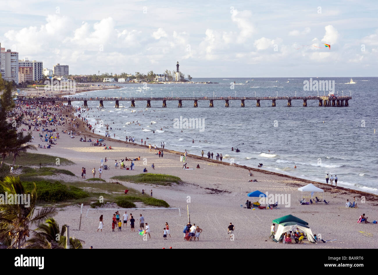 Pompano Beach and Pier Pompano Beach, Florida USA Stock Photo Alamy