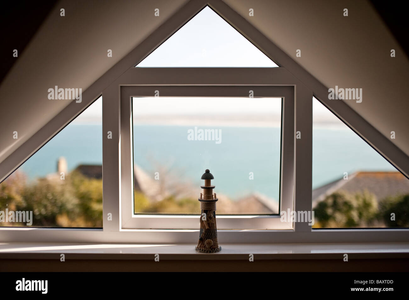 Lighthouse in the window Stock Photo Alamy