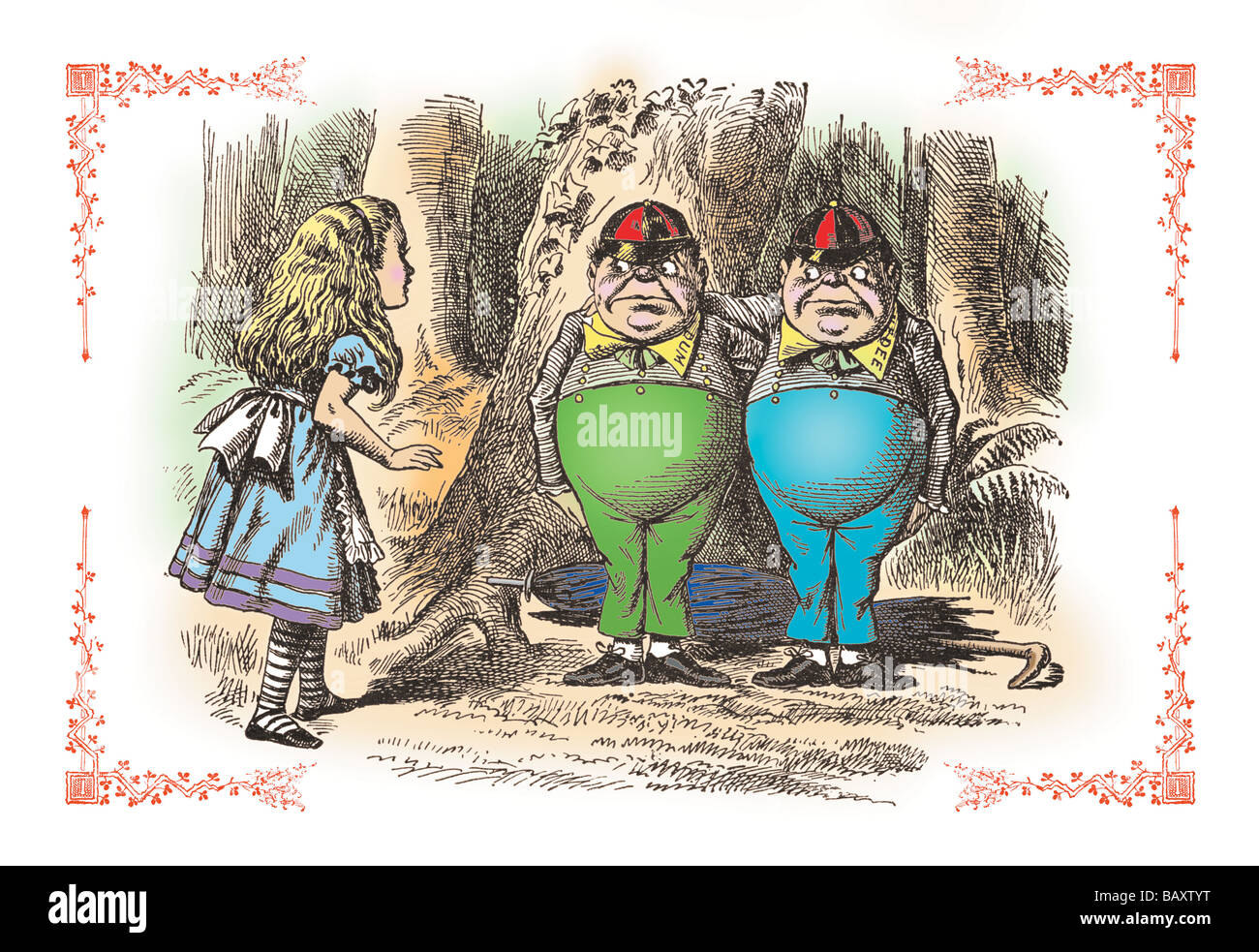 Through the Looking Glass Tweedledum and Tweedledee Stock Photo Alamy