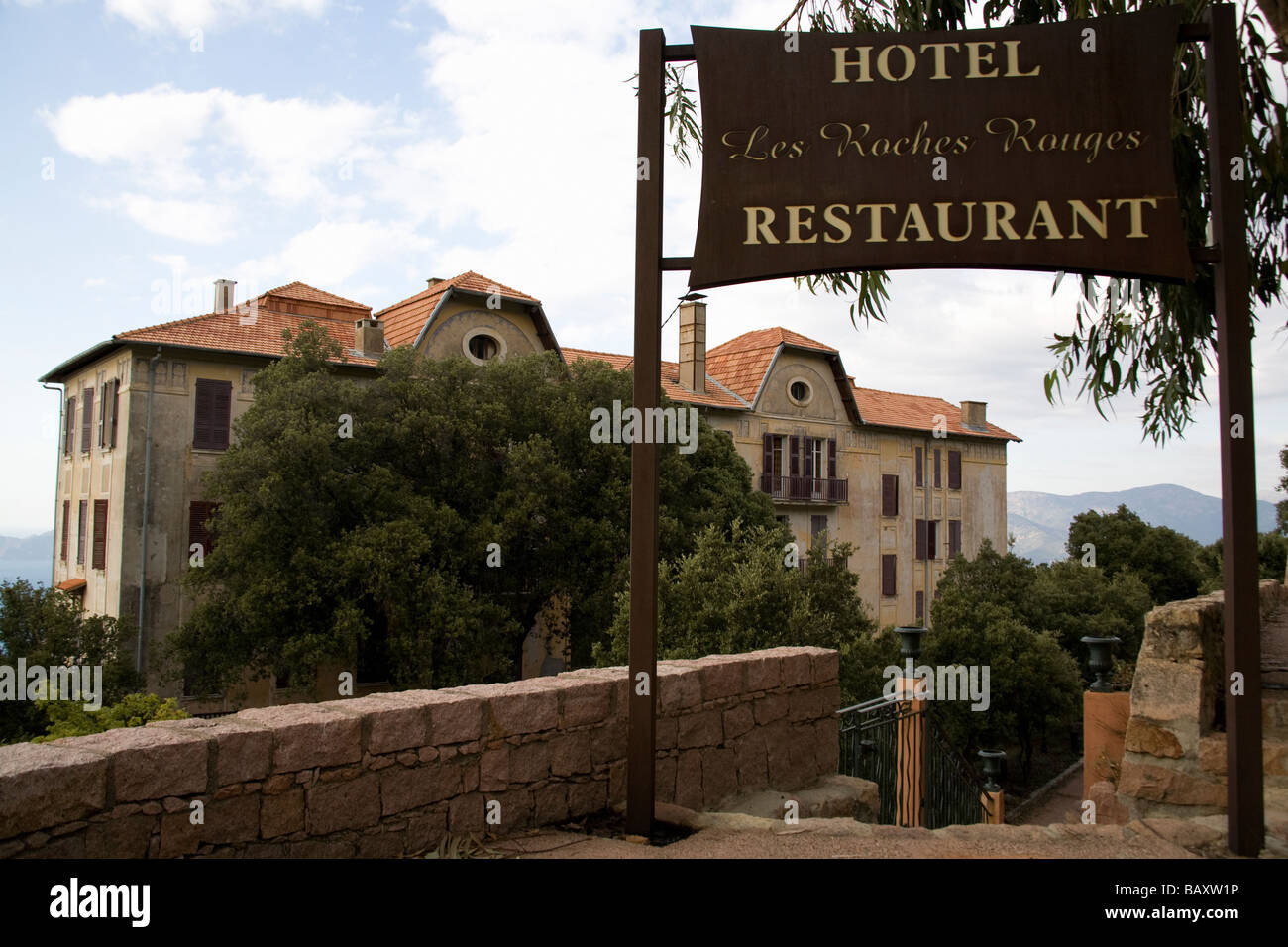 Hotel Les Roches Rouges in Piana Corsica Stock Photo Alamy