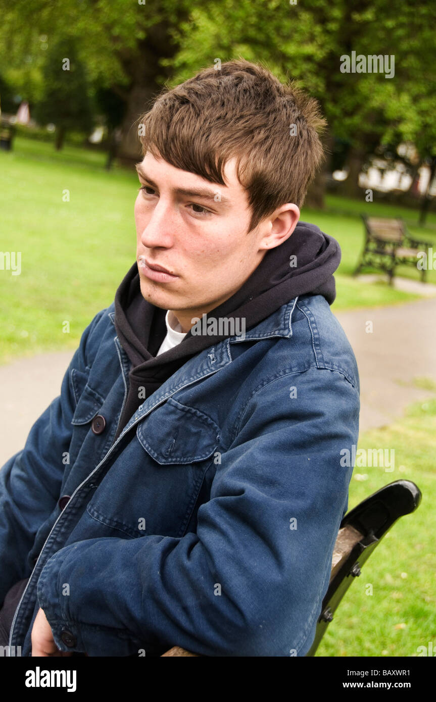 Young 20 year old man looking for work Stock Photo