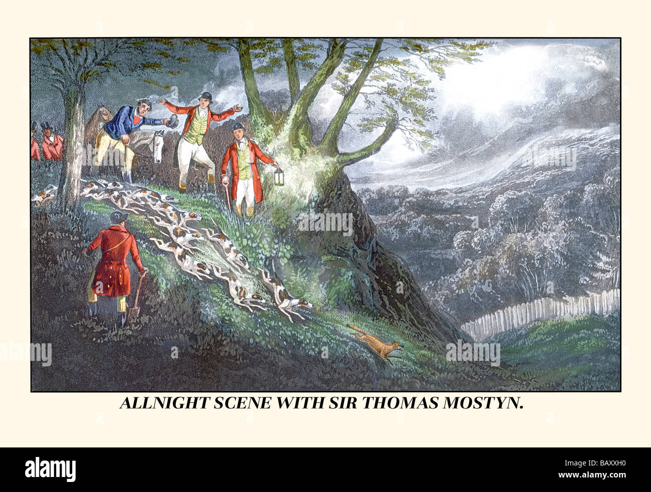 All Night Hunt with Sir Thomas Mostyn Stock Photo - Alamy