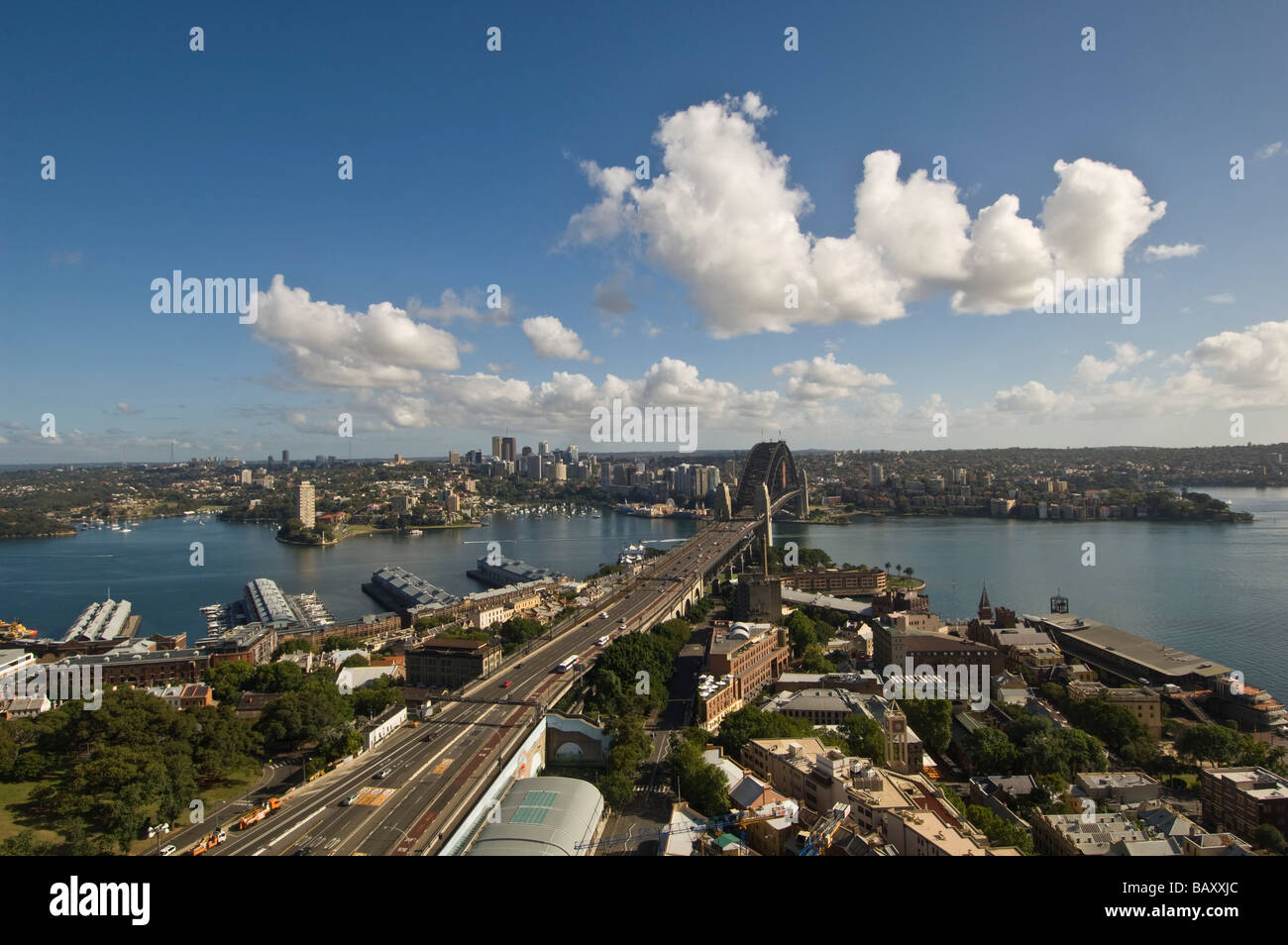 Sydney Harbour and bridge New South Wales Australia Stock Photo