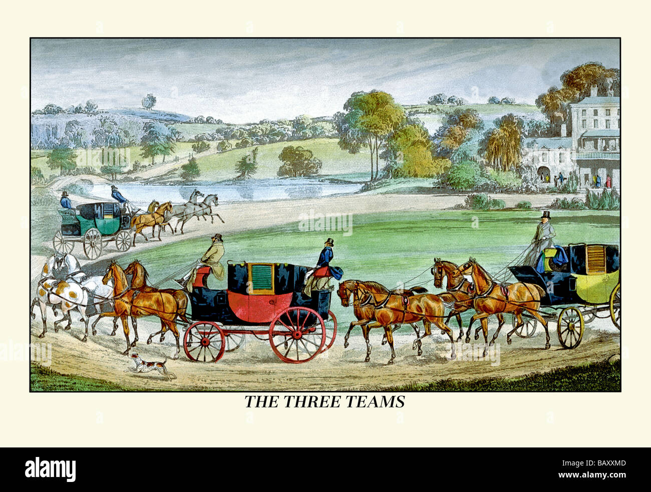 The Three Horse Teams Stock Photo Alamy