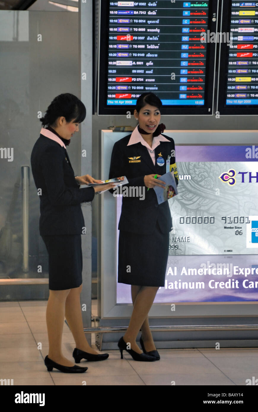 Airport Services ground staff,Suvarnabhumi Airport,Bangkok,Thailand Stock Photo