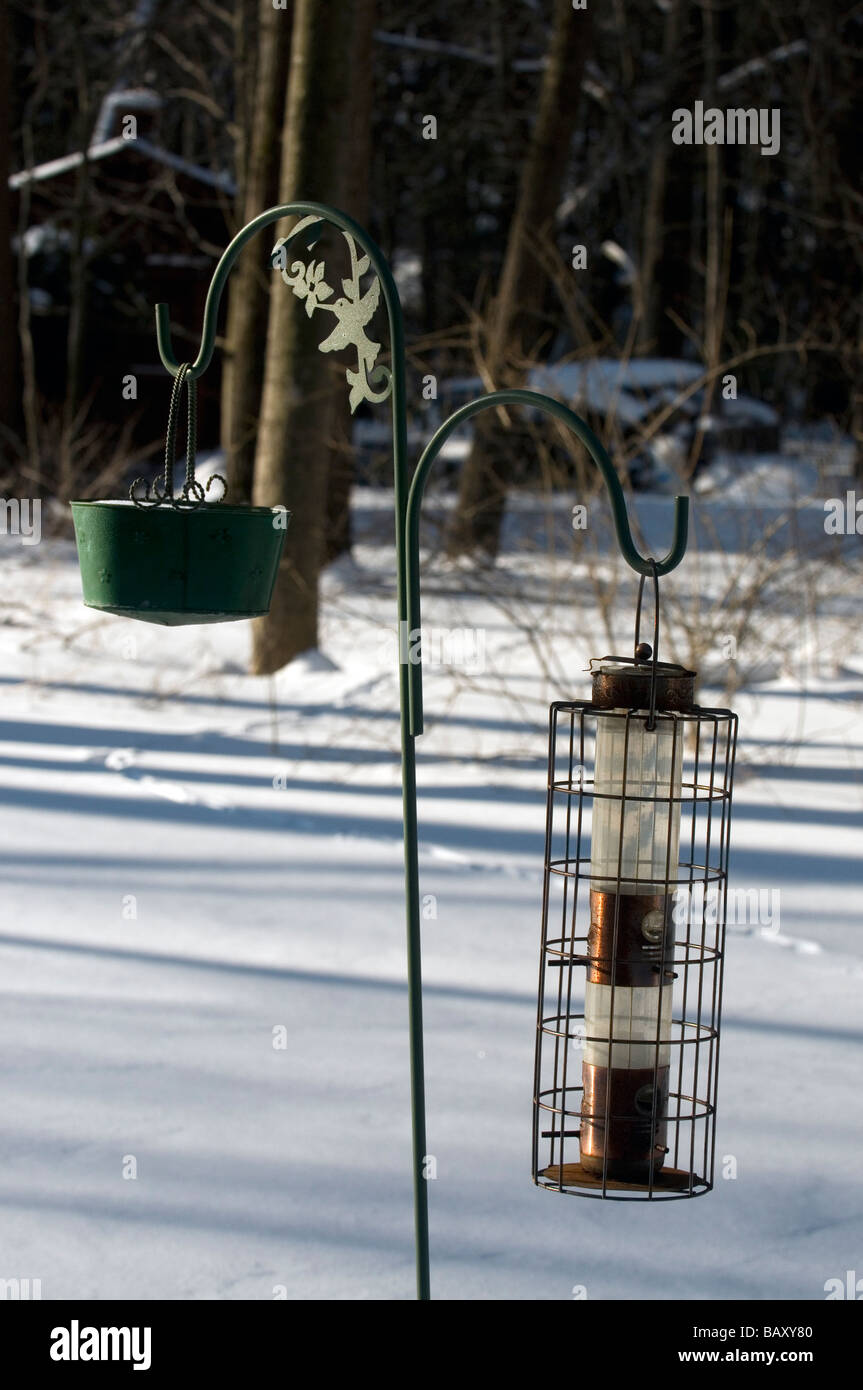 Scene of winter shadows in New England yard Stock Photo - Alamy