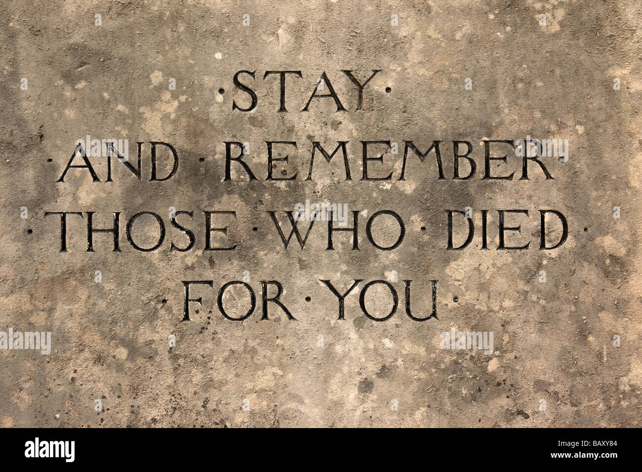 Inscription on The Bath War Memorial, Royal Victoria Park, Bath, UK ...