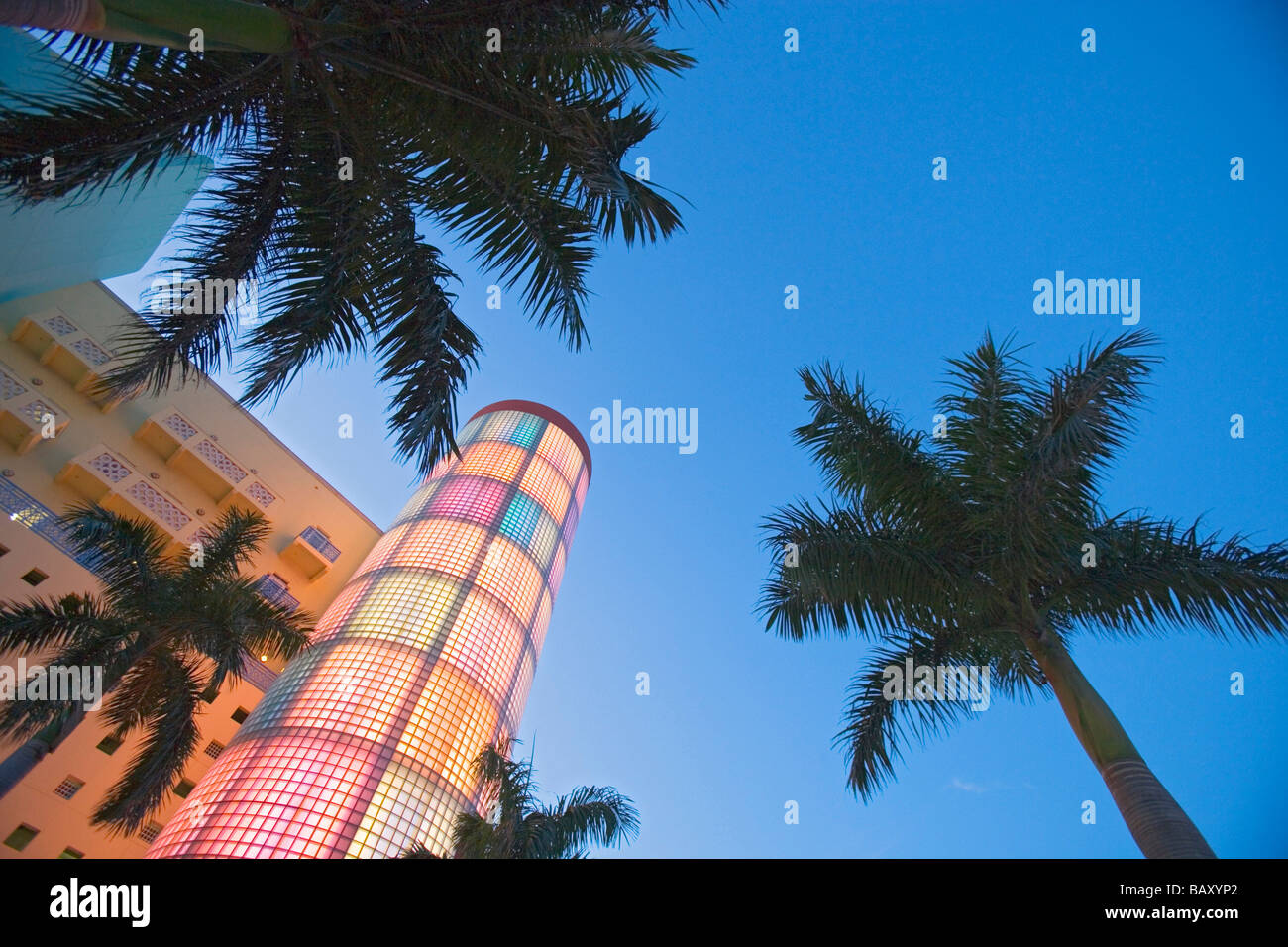 Art deco building on Washington Avenue, Miami Beach, Florida, USA Stock Photo