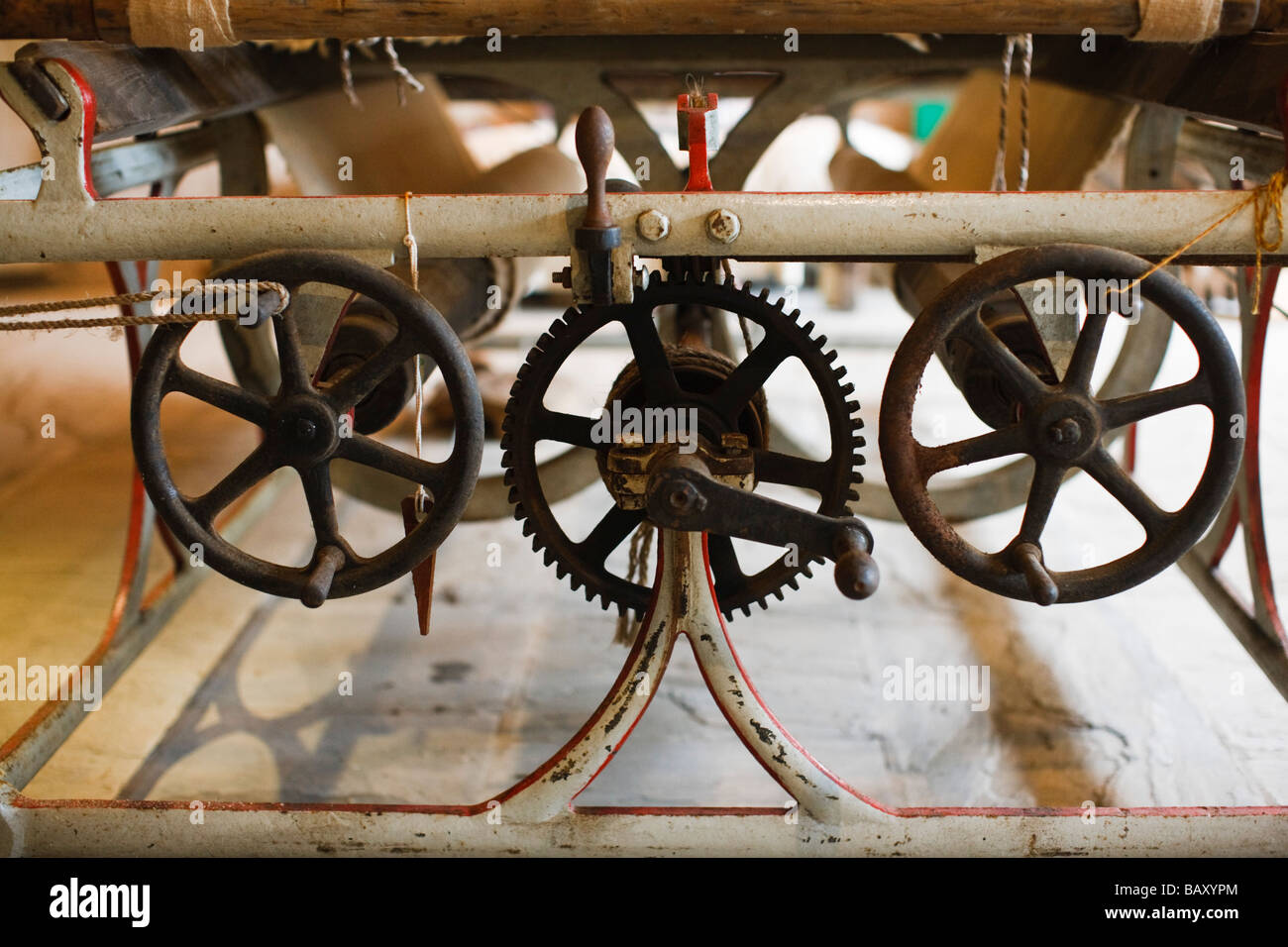 Victorian machinery at Dunkirk Mill centre, Nailsworth, Stroud