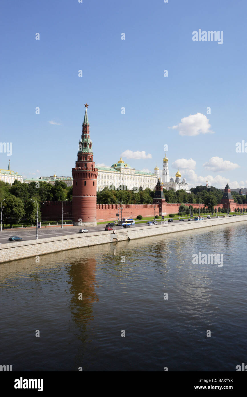 Moskva river and the Moscow Kremlin, Moscow, Russia Stock Photo