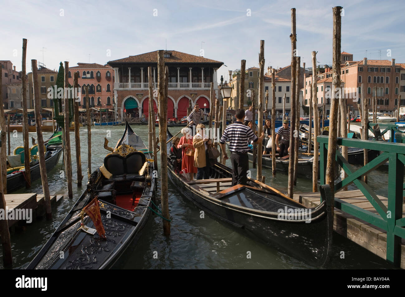 Group gondolas on grand hi-res stock photography and images - Alamy