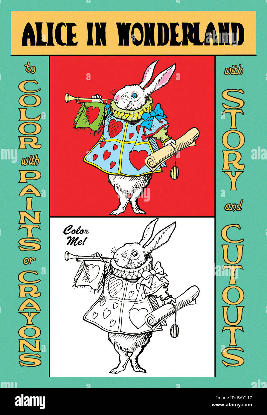 Alice in Wonderland: The White Rabbit - Color Me! Stock Photo
