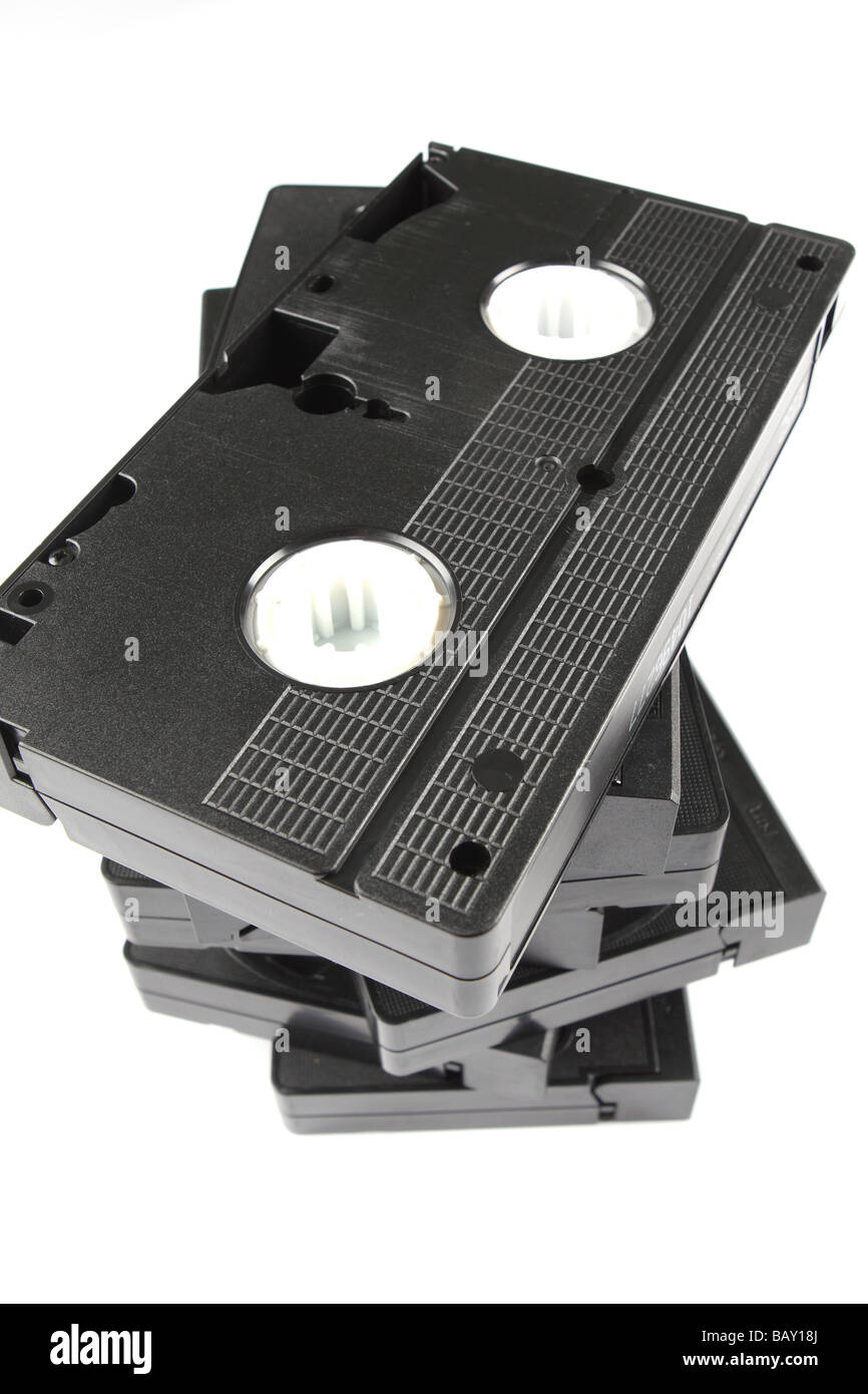 VCR video cassette tapes pile stack of videos Stock Photo Alamy