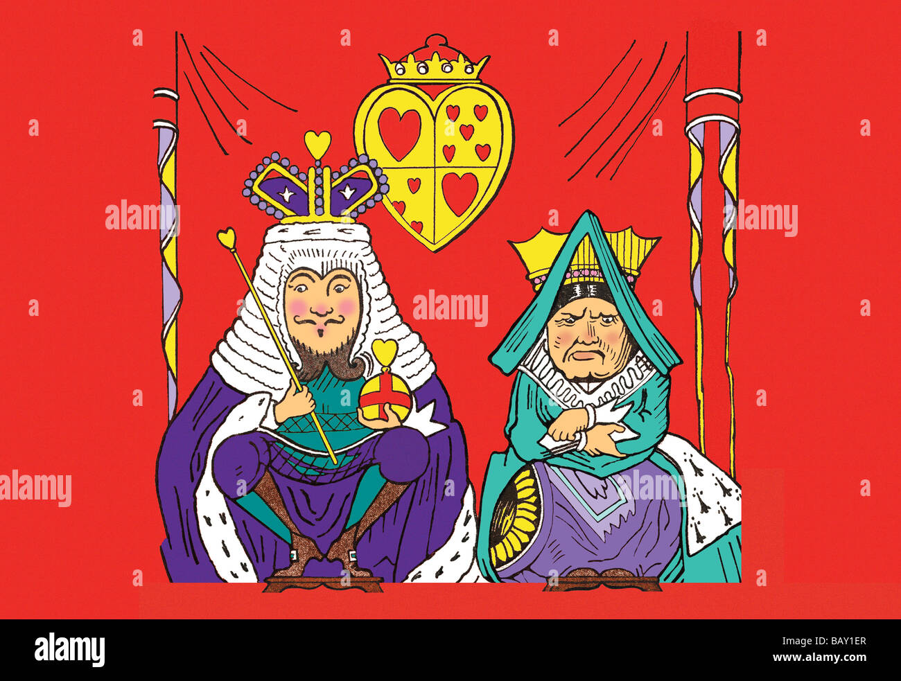Alice in Wonderland The King and Queen of Hearts Stock Photo Alamy