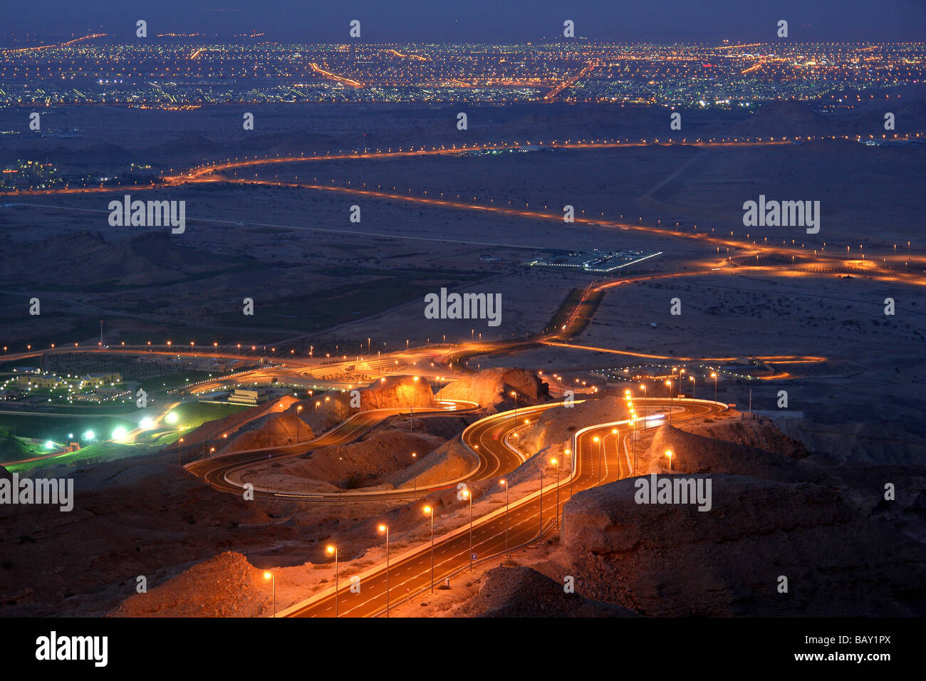 View From Jebel Hafeet Al Ain Abu Dhabi United Arab Emirates Uae Stock Photo Alamy