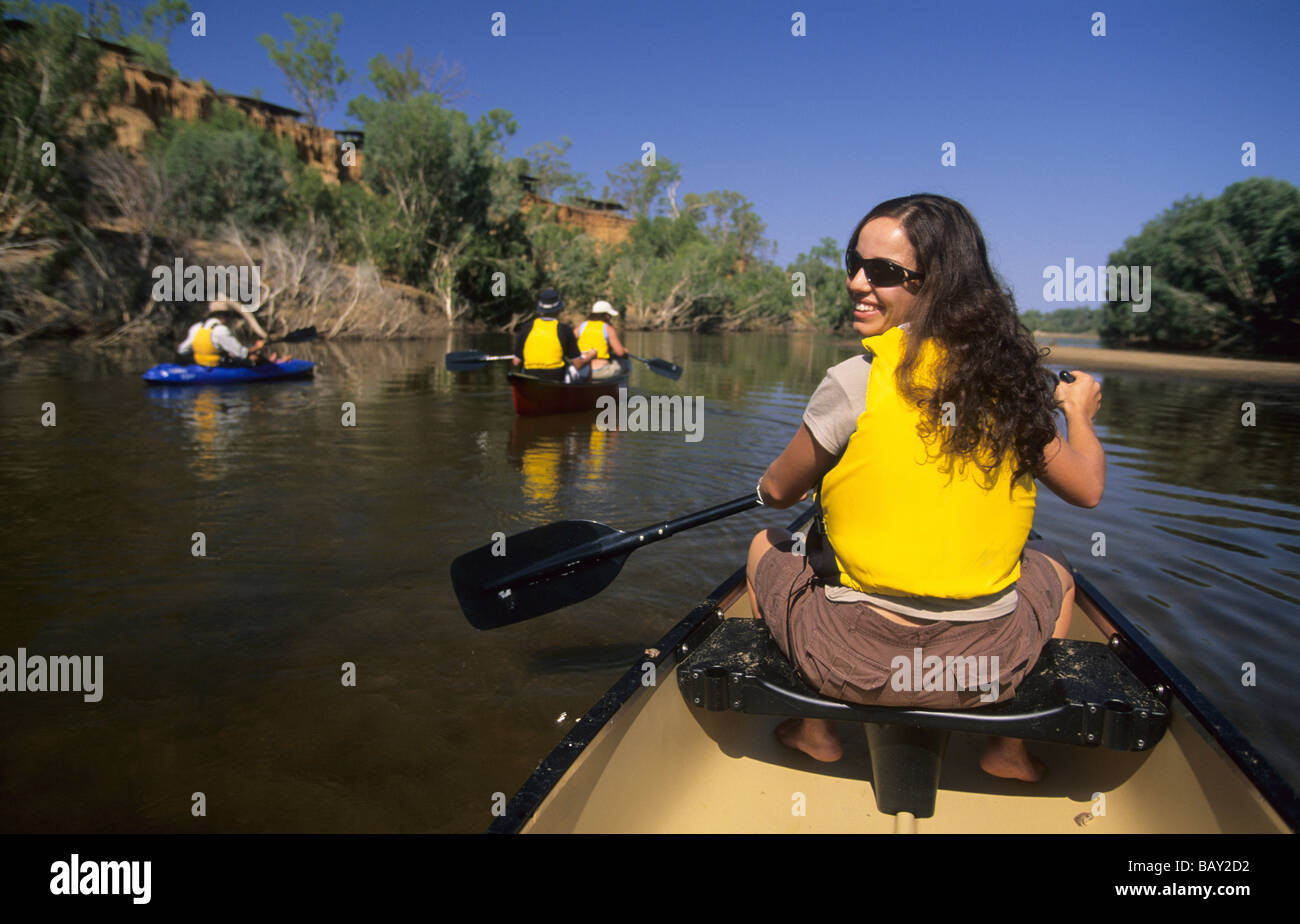 Guests of Wrotham Park Lodge canoeing on the Mitchell River, Queensland