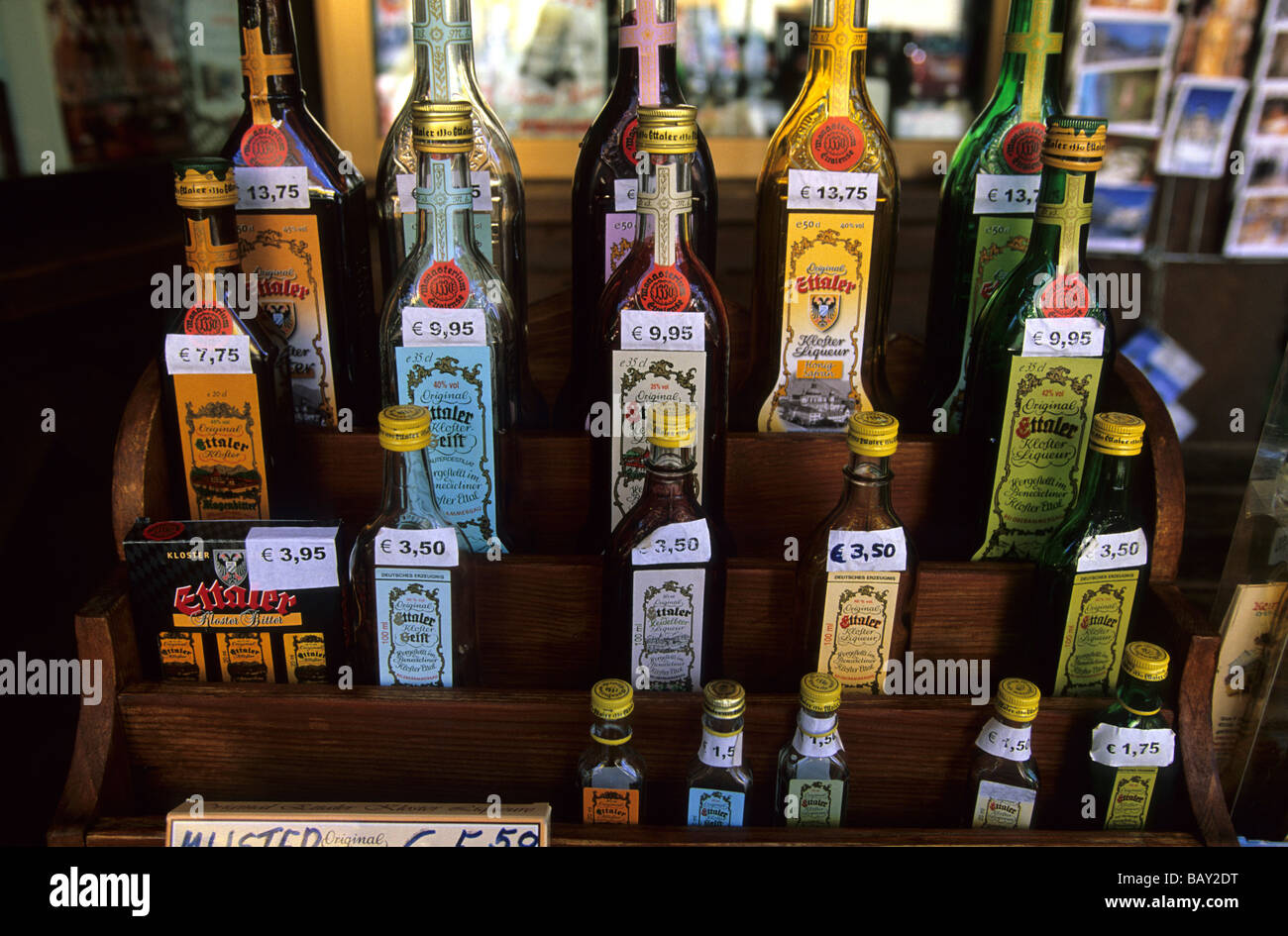 The famous Ettal monastery's liqueur at a sales booth in Ettal, Bavaria, Germany Stock Photo Alamy