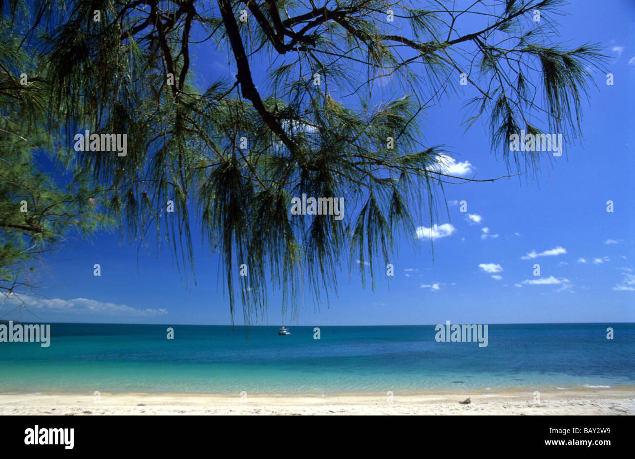 Beach on Wigram island, one of the islands in the archipelago of the English Compan's Islands, Australia Stock Photo