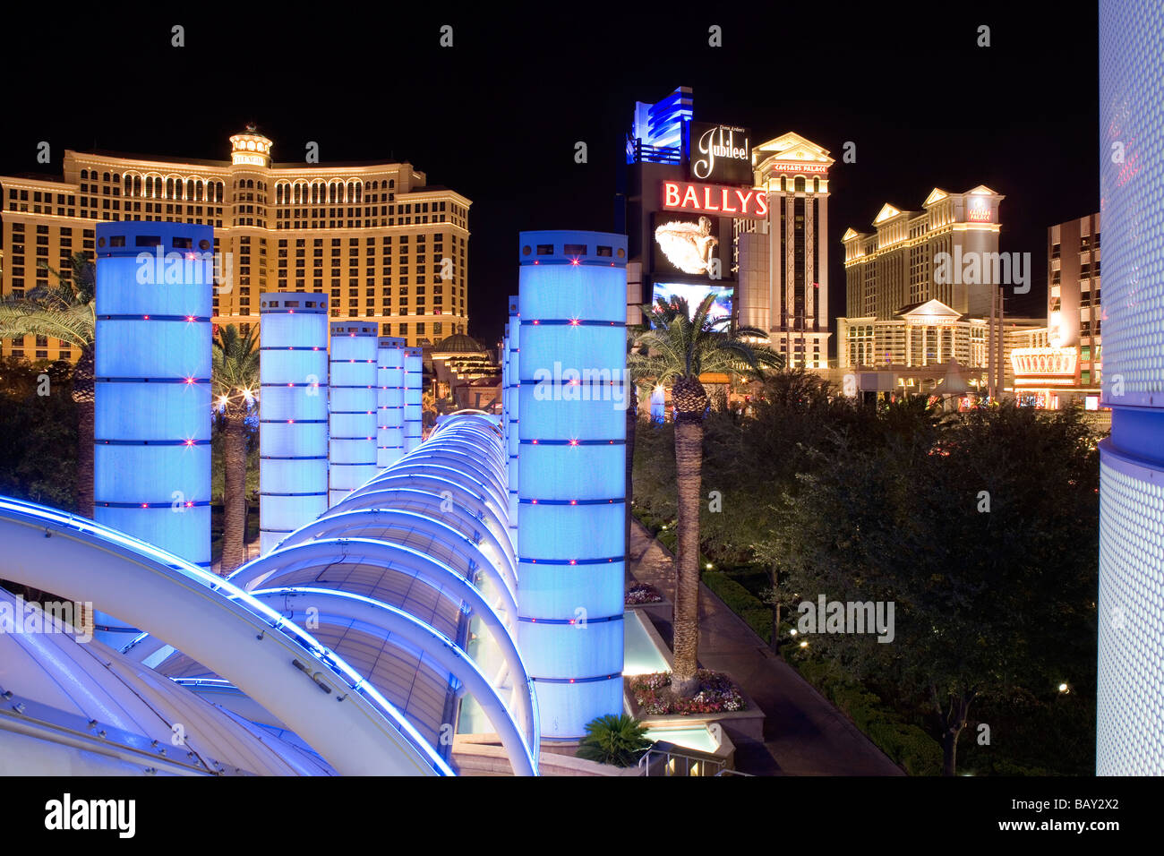 Bally's Casino and Hotel in Las Vegas, Bellagio and Caesars Palace in the  background, Las Vegas, Nevada, USA Stock Photo - Alamy