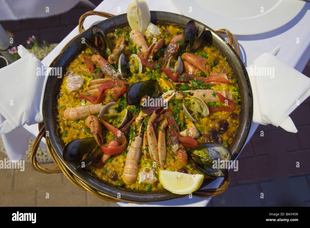 Shellfish Paella at Playa Restaurant, Colonia de Sant Pere, Mallorca