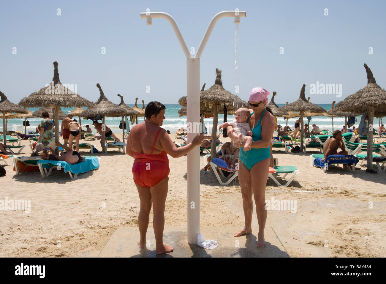 Beach Shower, El Arenal, Playa de Palma, Mallorca, Balearic Islands