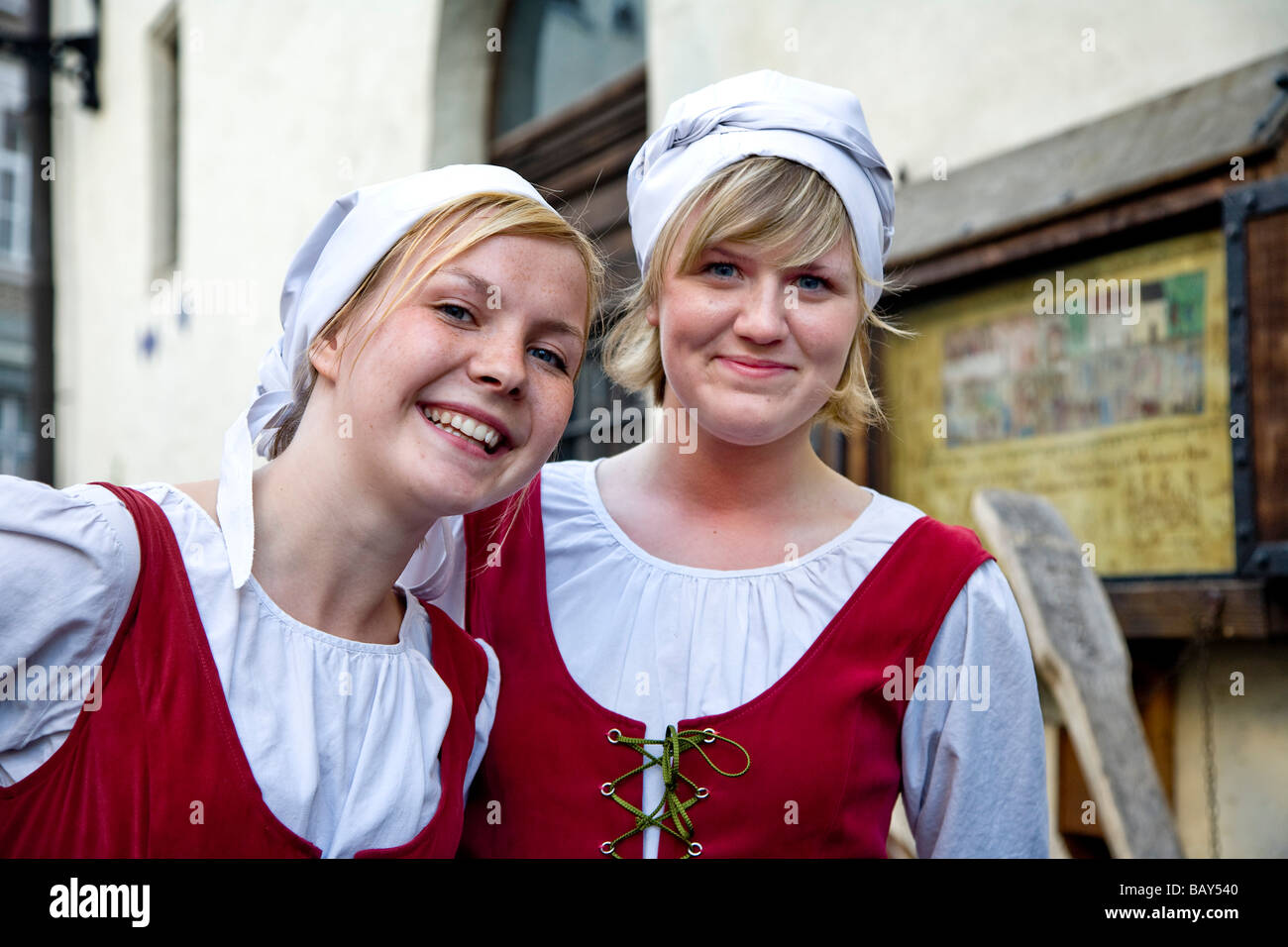 Waitress in Restaurant Olde Hansa, Tallinn, Estonia, Europe Stock Photo ...