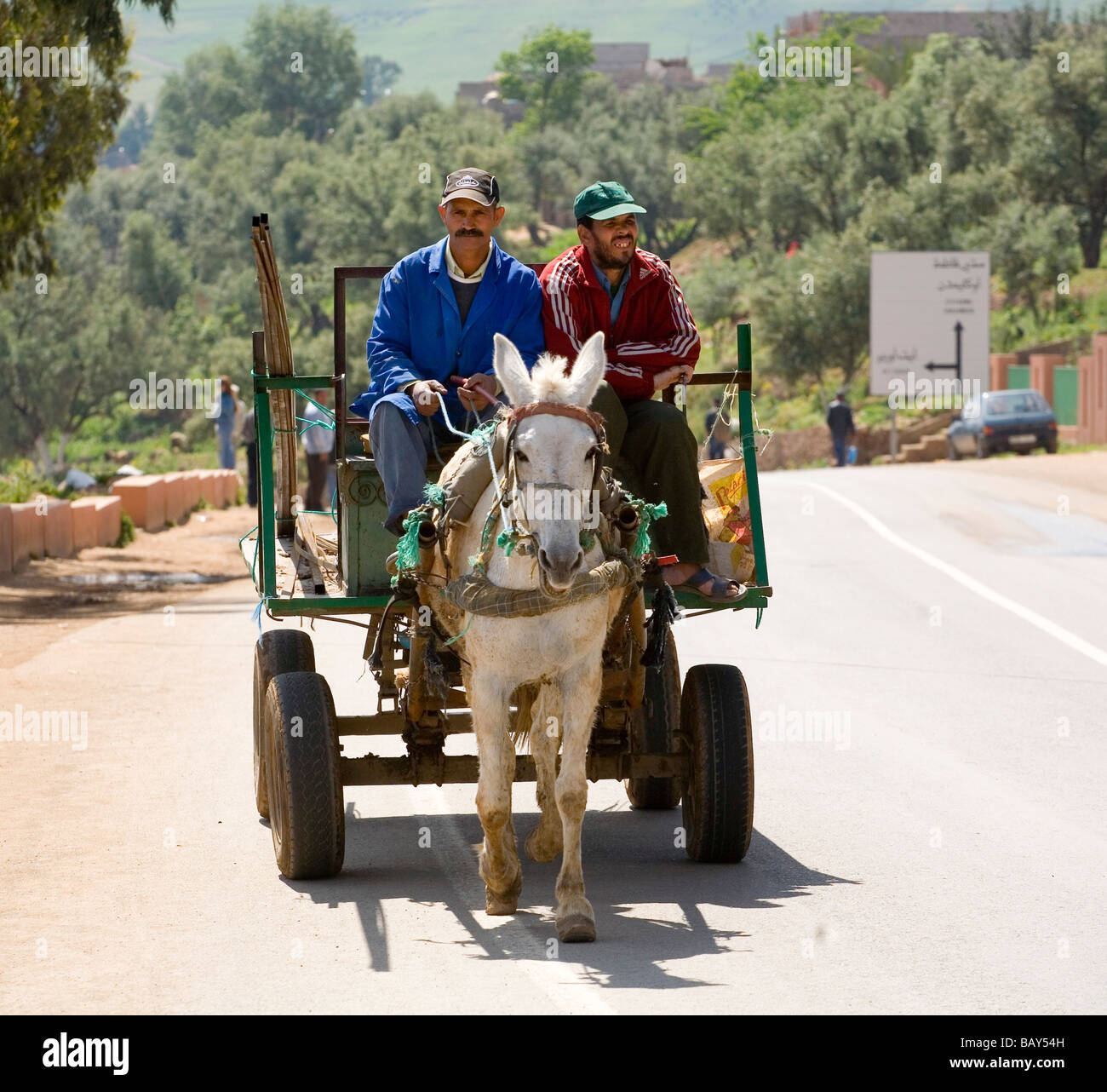 Donkey Cart in Morocco Stock Photo