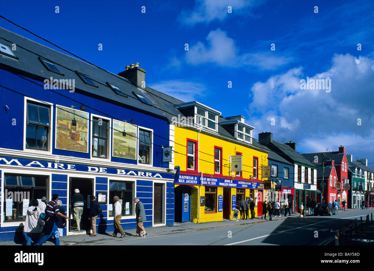 Colourful painted houses in Dingle, County Kerry, Ireland, Europe Stock