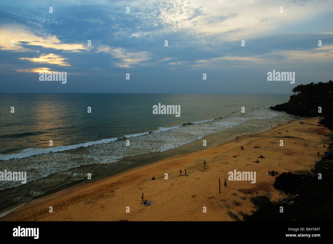 India, Kerala, Varkala Beach. Sunset at Varkala Beach Stock Photo Alamy