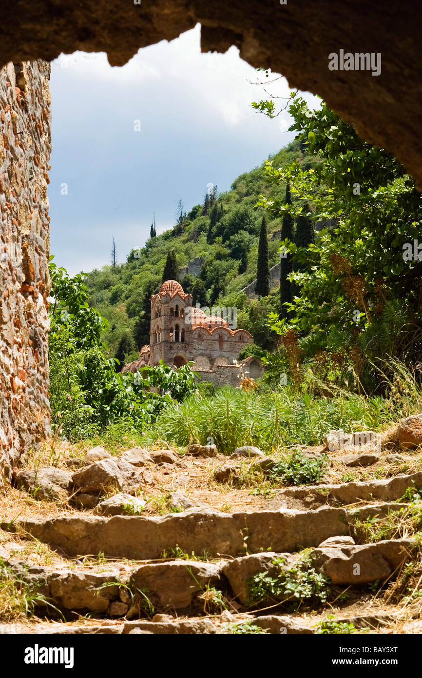 Pantanassa monastery, Mistras, Taygetos mountains, Lakonia, Peloponnese, Greece Stock Photo