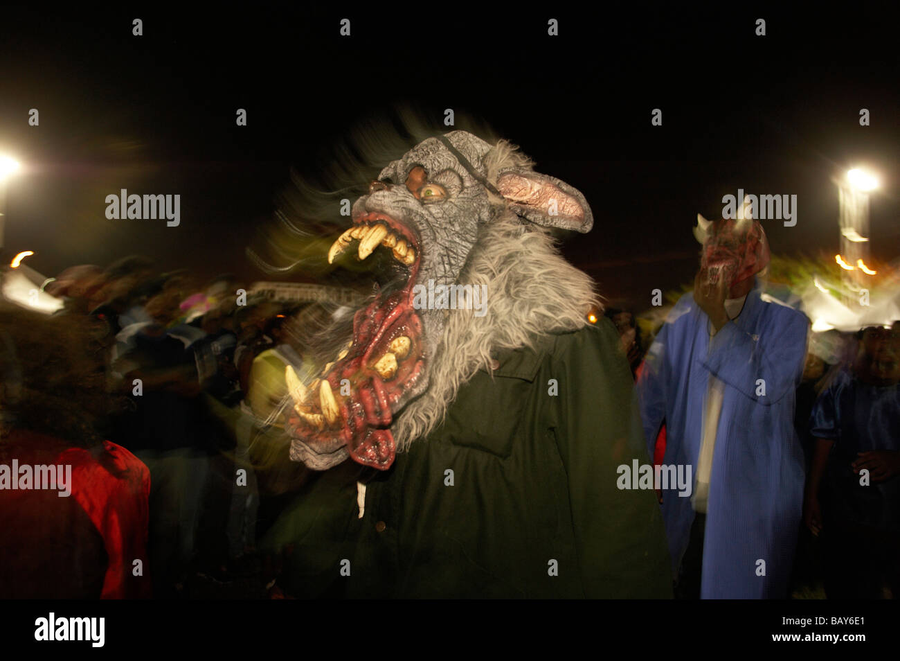 Monsters at the Carnival, Grande-Terre, Guadeloupe Stock Photo