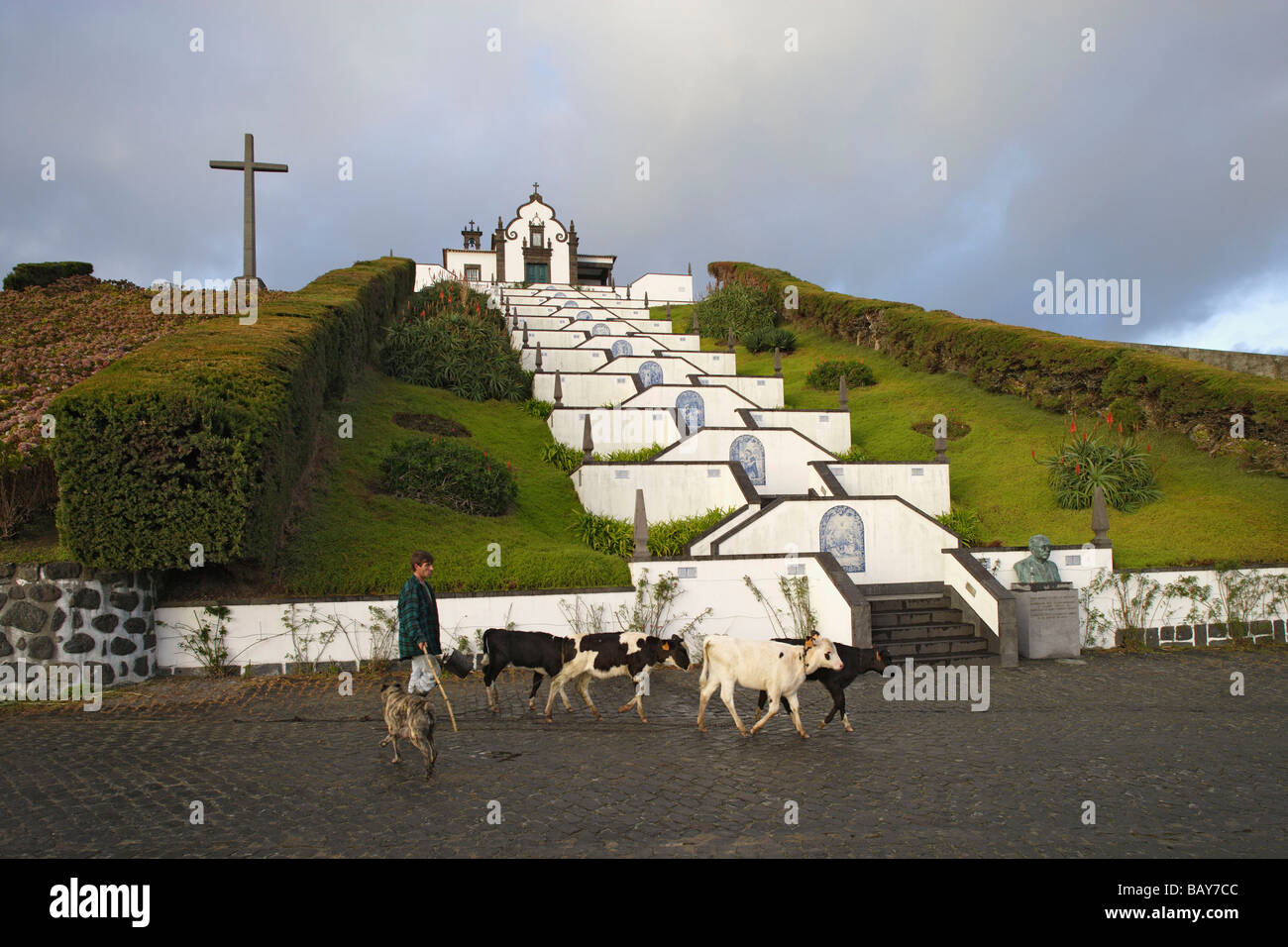 Church of Nossa Senhora da Paz, Villa Franco da Campo, Azores, Portugal Stock Photo