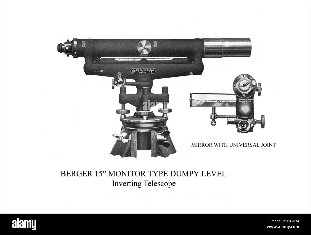 Berger 15' Monitor Type Dumpy Level Stock Photo