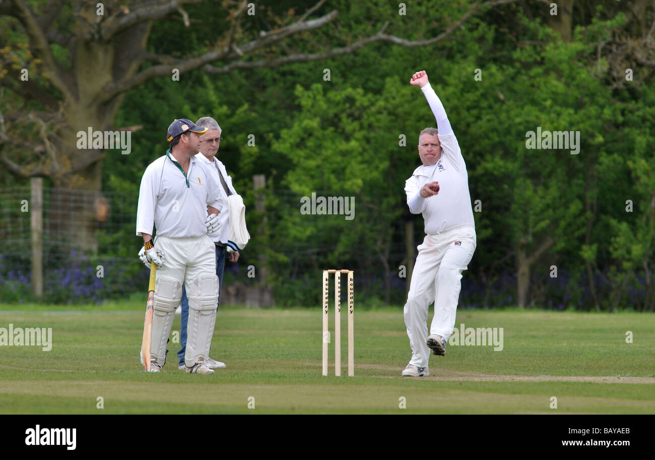 Village cricket at Cookhill, Worcestershire, England, UK Stock Photo