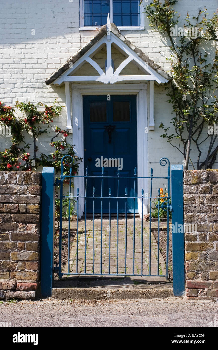 Beautiful English cottage front door, pathway and gate Kent UK Stock